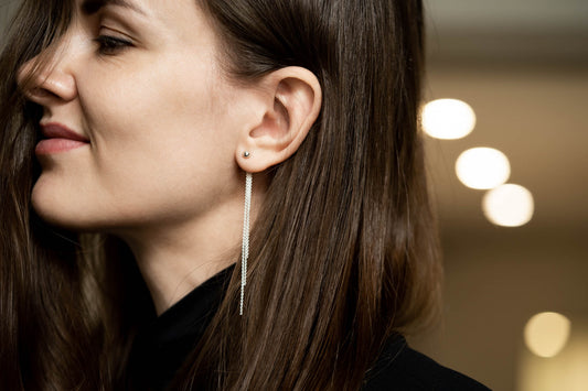 Earrings "Elegance" (chain 5, 6.5, 8 cm)