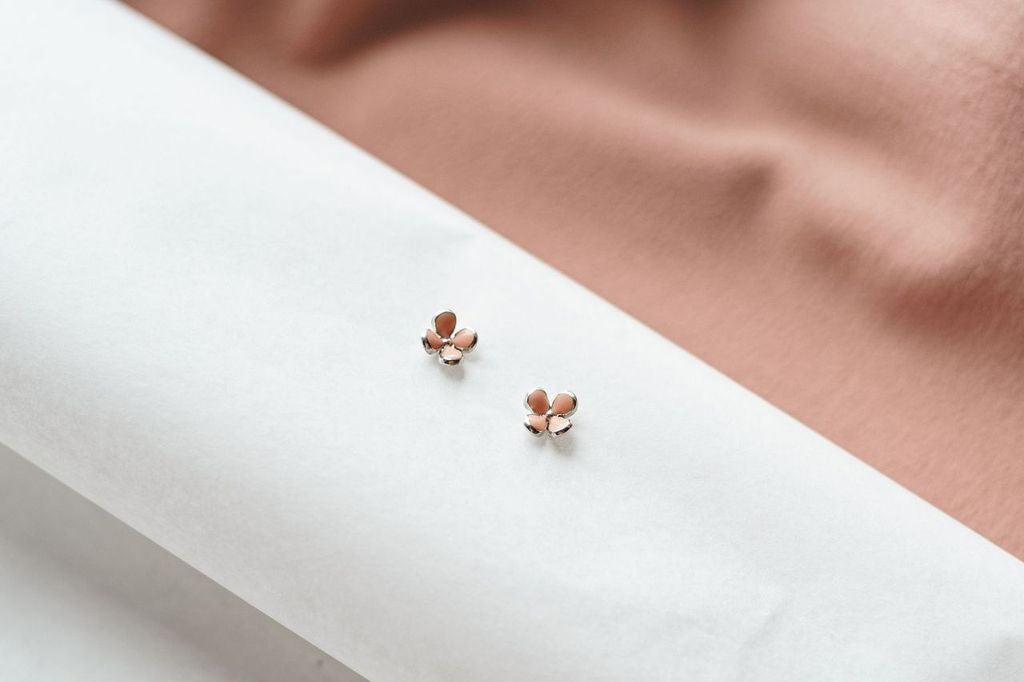 Earrings "Flower" with enamel (different colors to choose from)