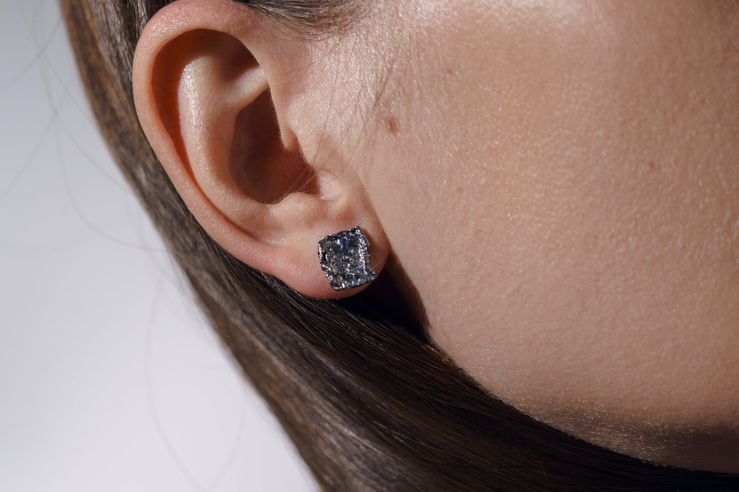 Stud earrings "Sea foam" blackened