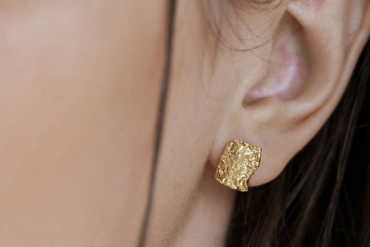 Stud earrings "Sea foam" with gilding