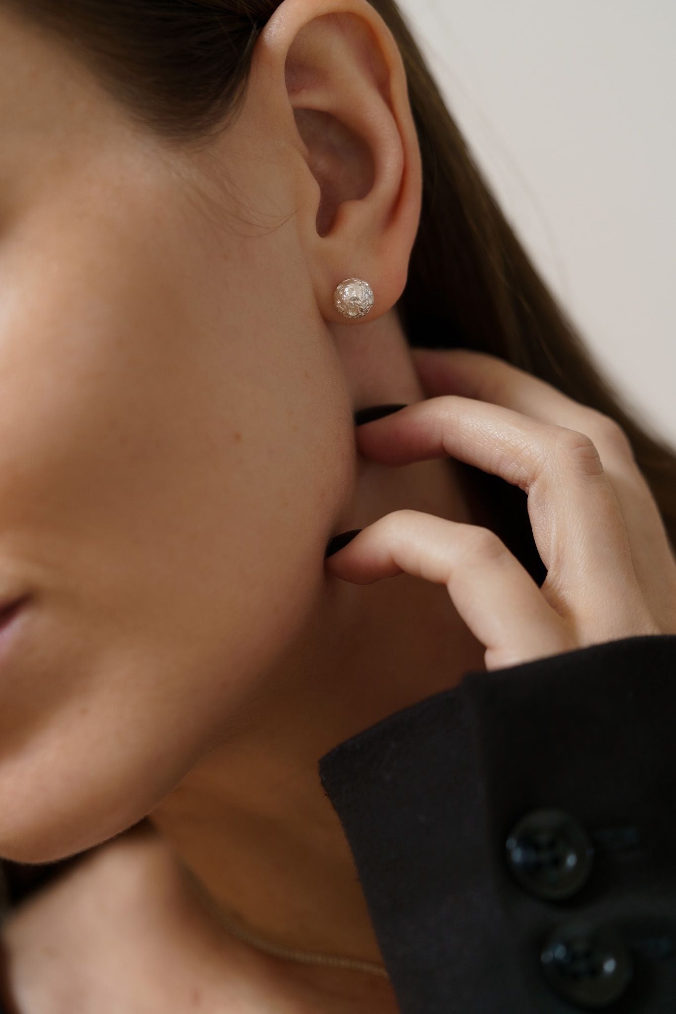 Stud earrings "Full moon" (8 mm)