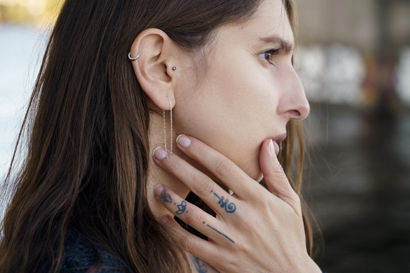 Earrings "Monostring"