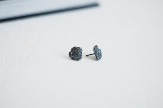 Earrings "Oak bark" blackened