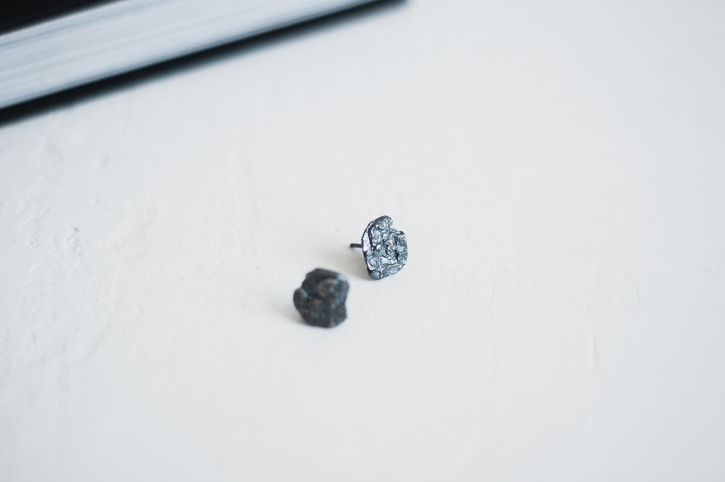 Earrings "Oak bark" blackened