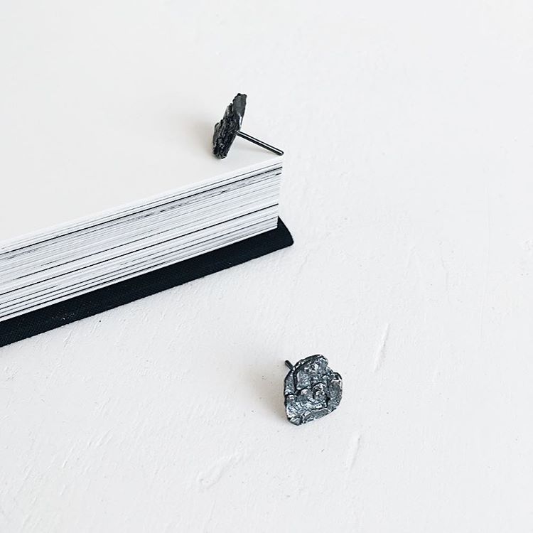 Earrings "Oak bark" blackened