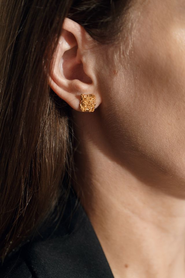 Stud earrings "Sand" (8x10 mm)
