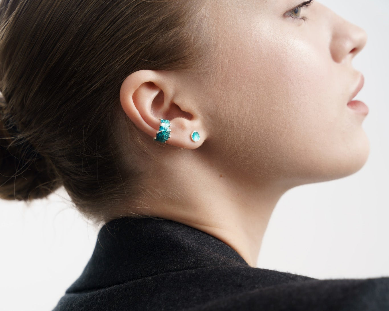 Earrings "Sea" (6 mm) emerald