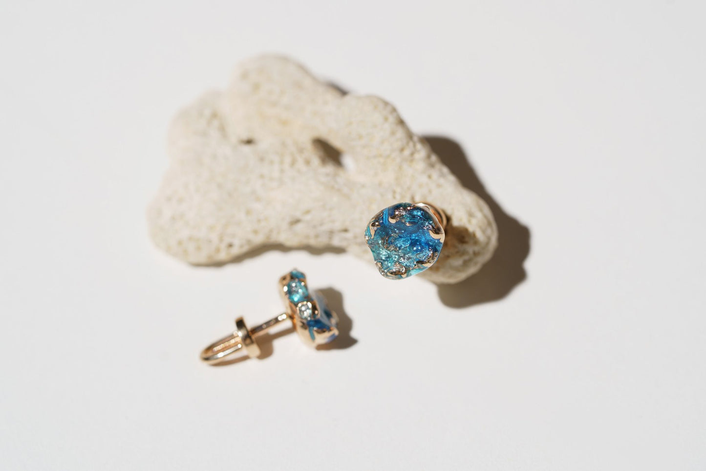 Earrings "Storm" blue mini