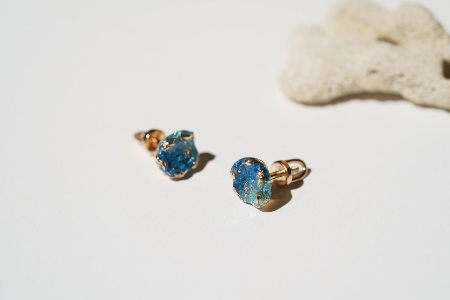 Earrings "Storm" blue mini
