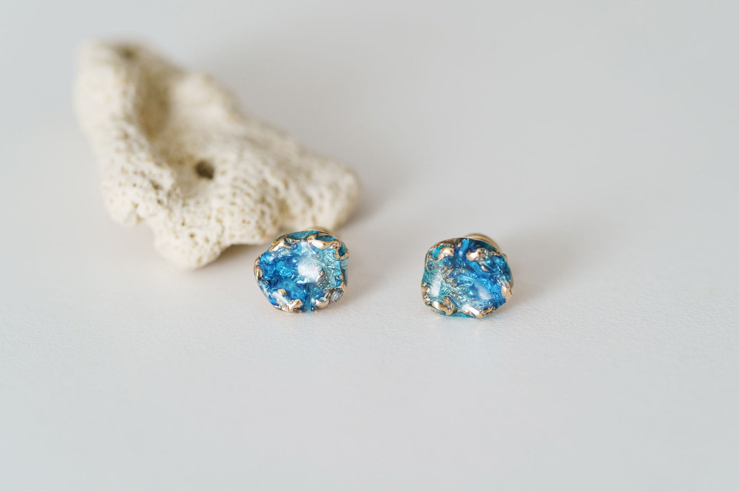 Earrings "Storm" blue mini