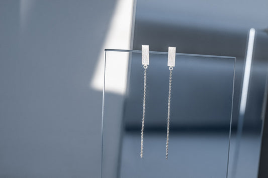 Earrings "String" on a rectangle