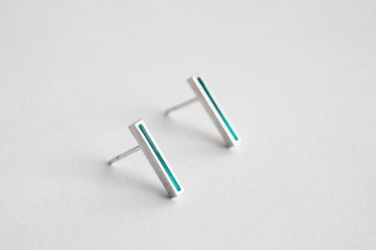 Stud earrings "Stripe" (16 mm) with enamel (different colors to choose from)
