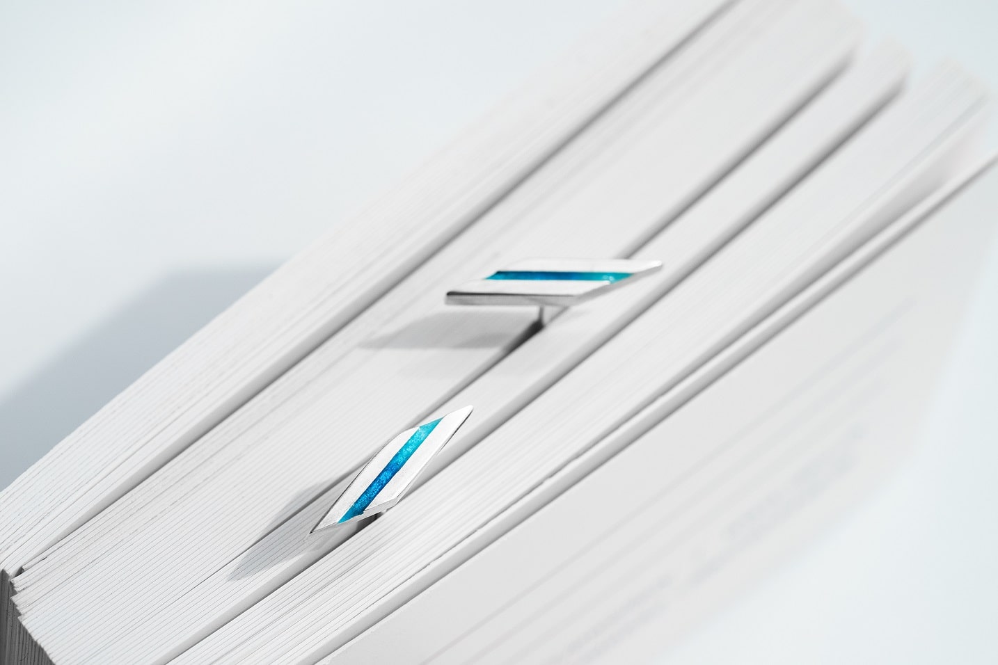 Stud earrings "Stripe" (17 mm) diagonal with enamel