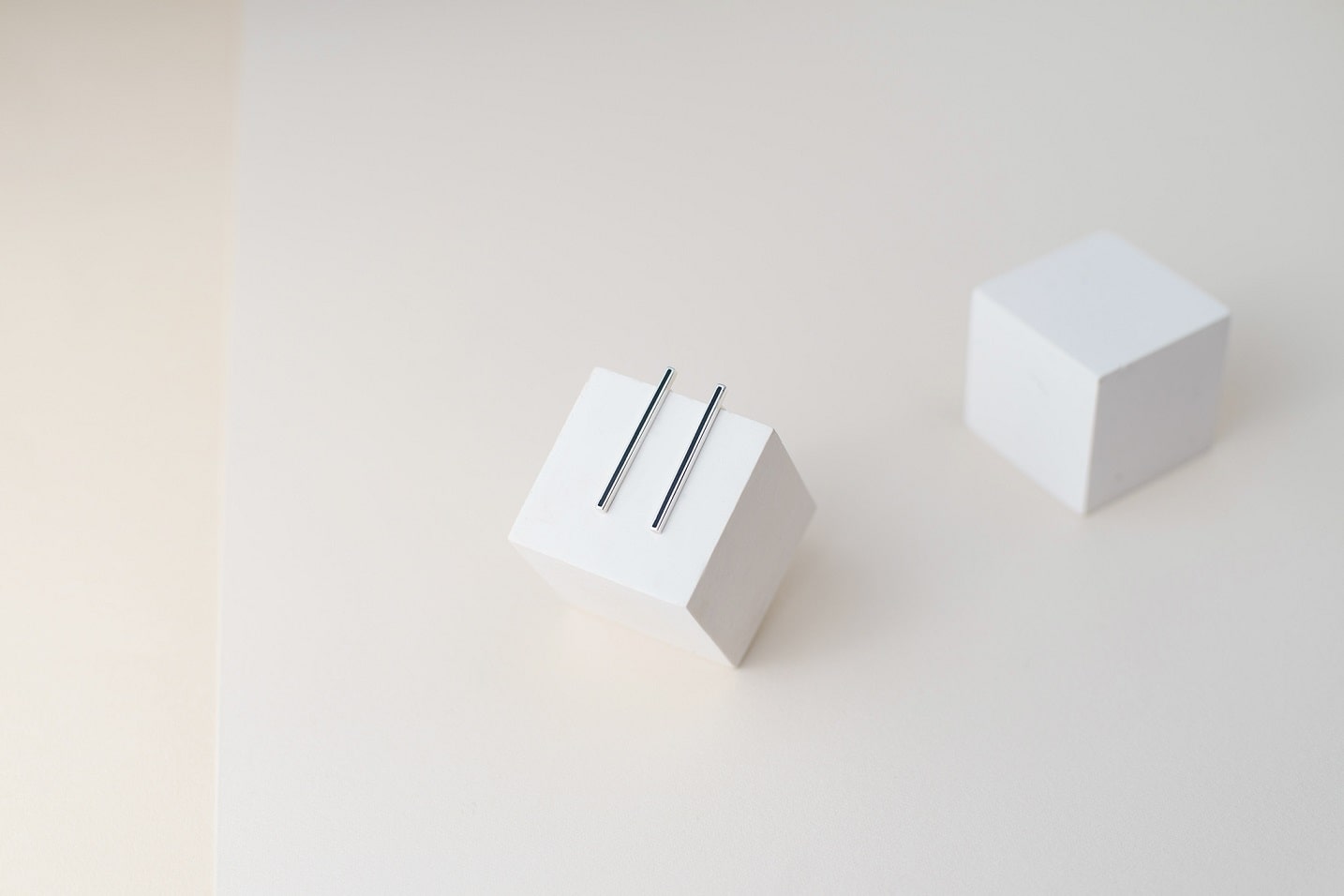 Stud earrings "Stripe" (31 mm) with enamel