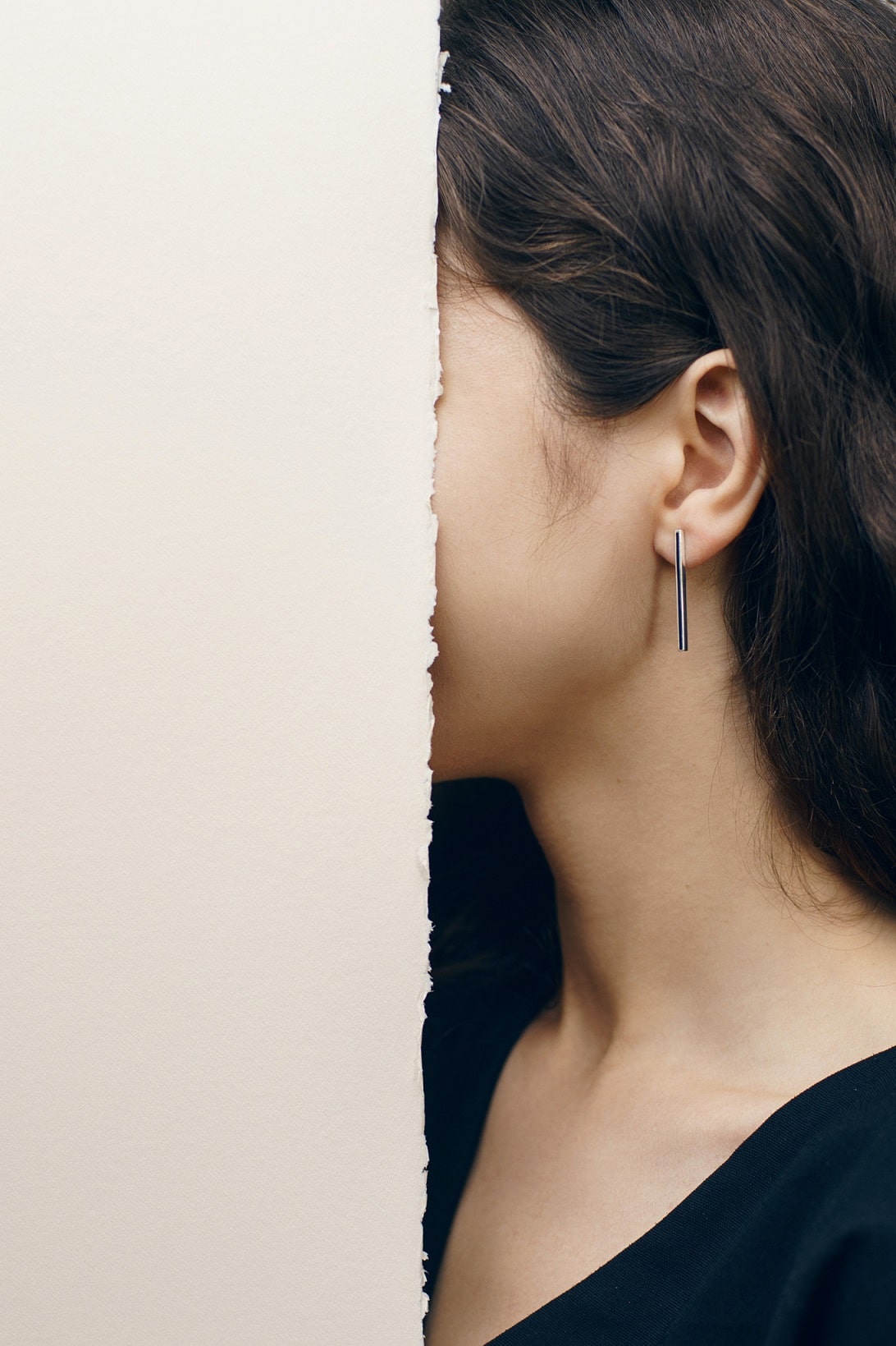 Stud earrings "Stripe" (31 mm) with enamel