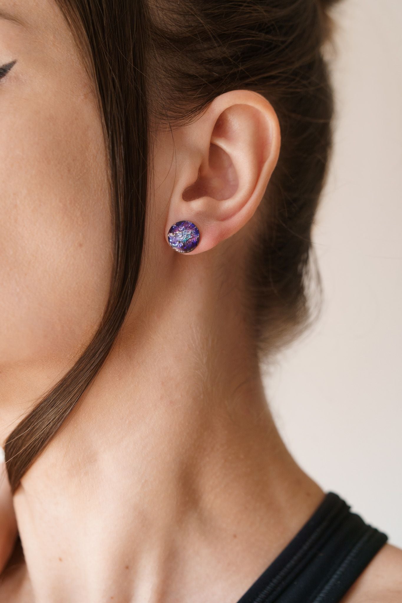 Disc earrings "Universe" (10 mm)