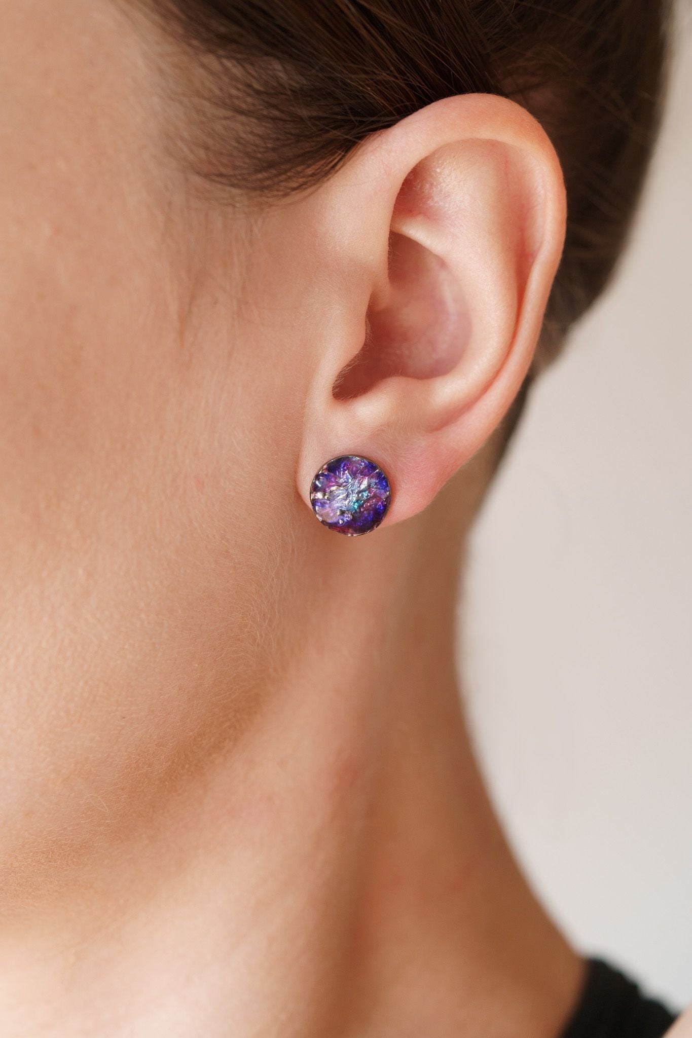 Disc earrings "Universe" (10 mm)