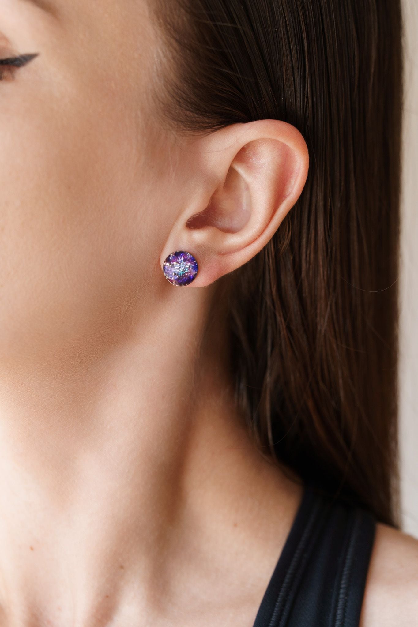 Disc earrings "Universe" (10 mm)