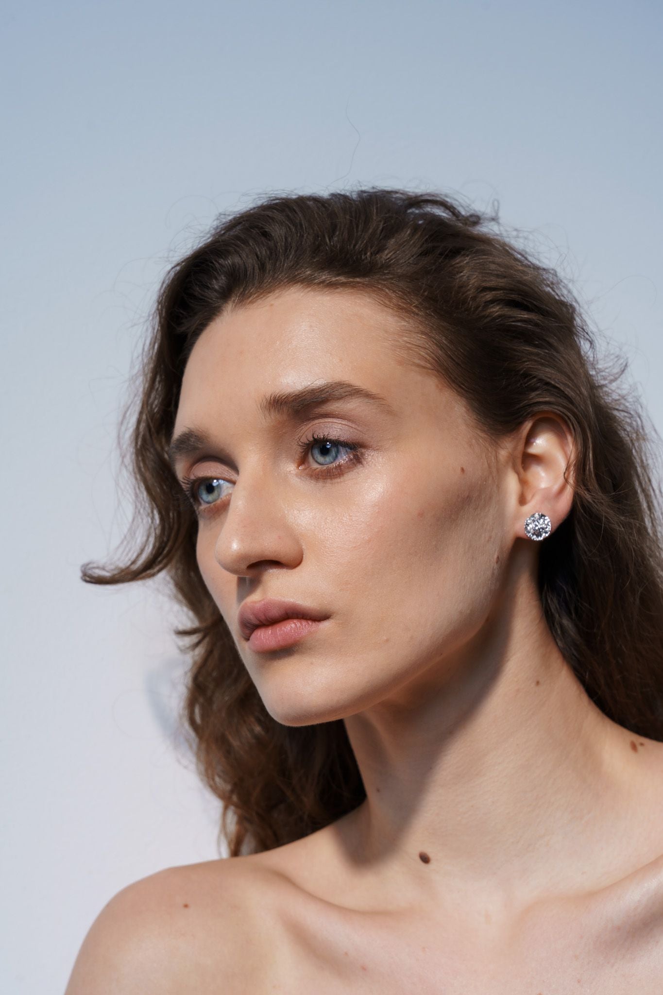 Disc earrings "Water surface" (10 mm)