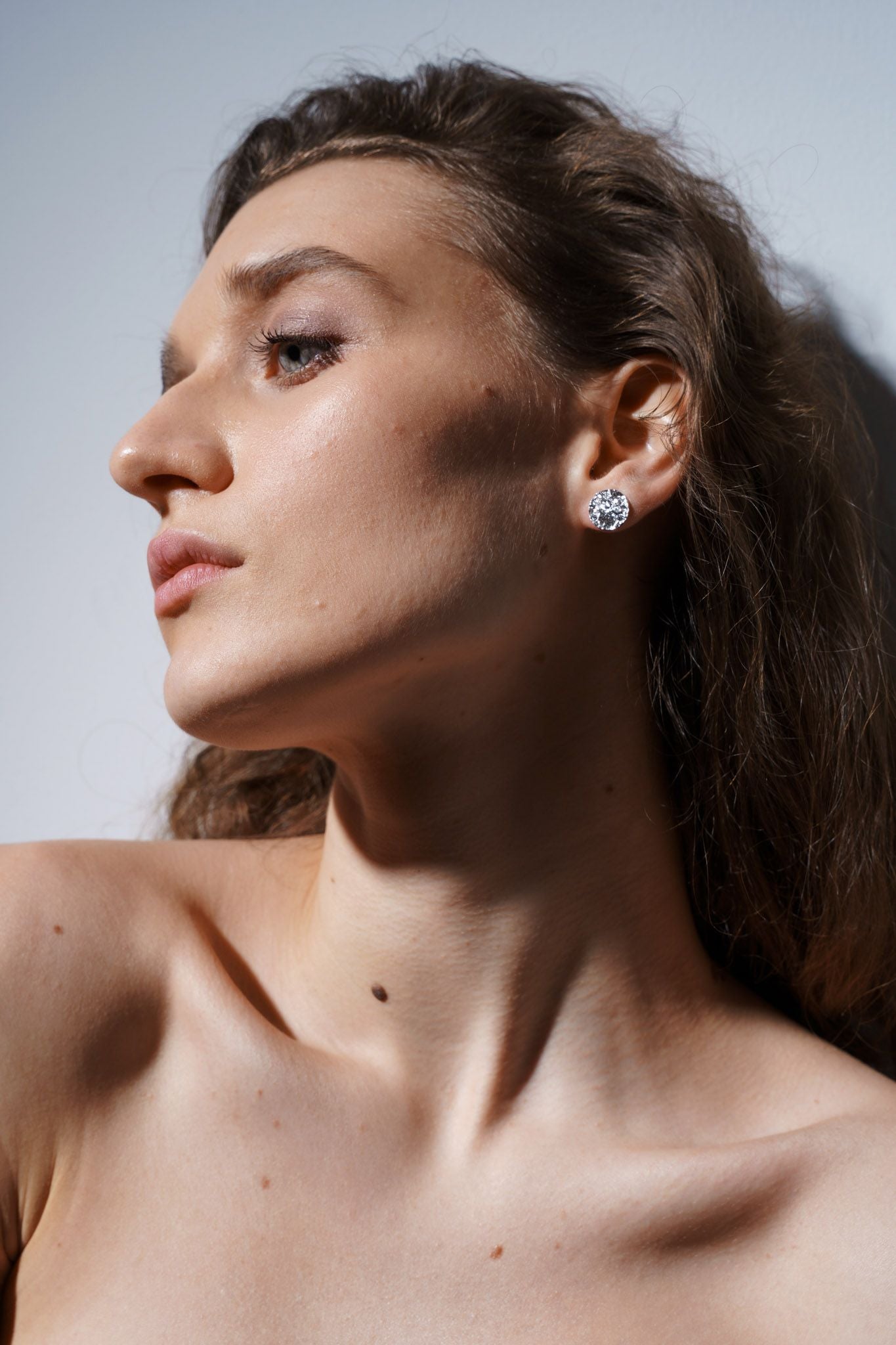 Disc earrings "Water surface" (10 mm)