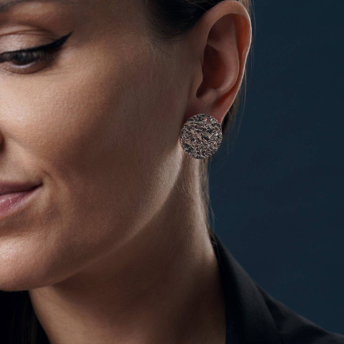 Disc earrings "Water surface" (20 mm)