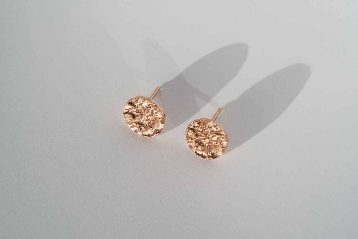 Disc earrings "Water surface" (10 mm)