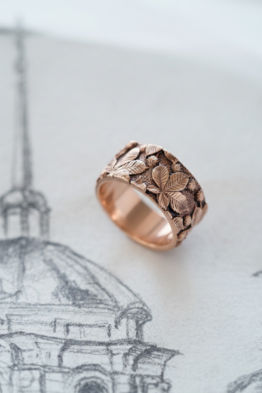 Ring "Chestnuts" blackened (10 mm)