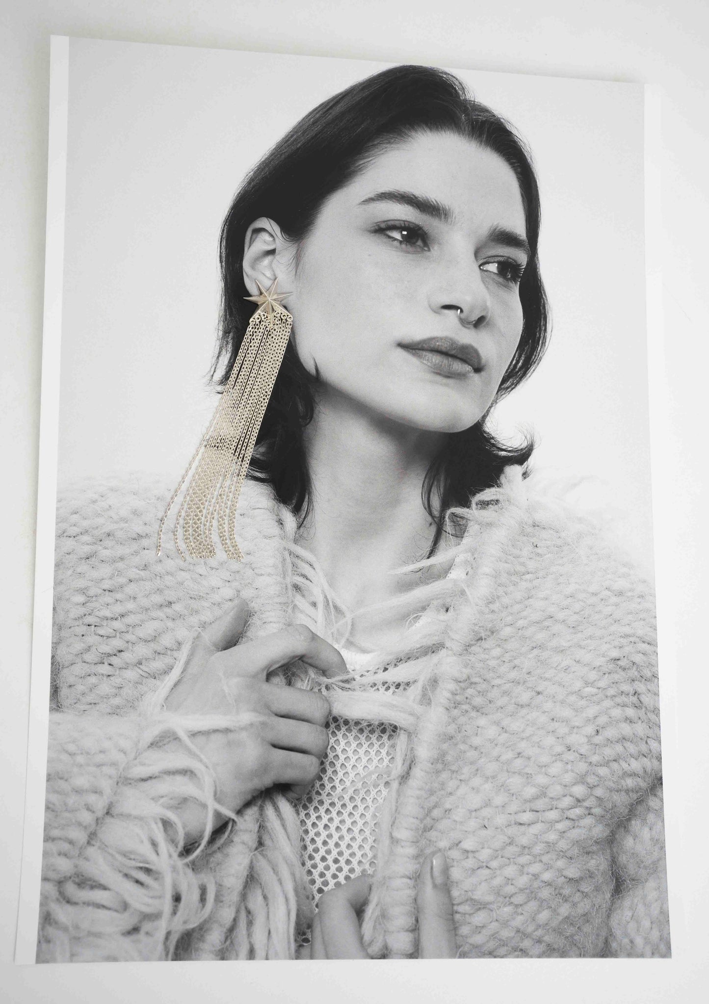 Earrings "Comet" ("tail" of a comet 80 mm)