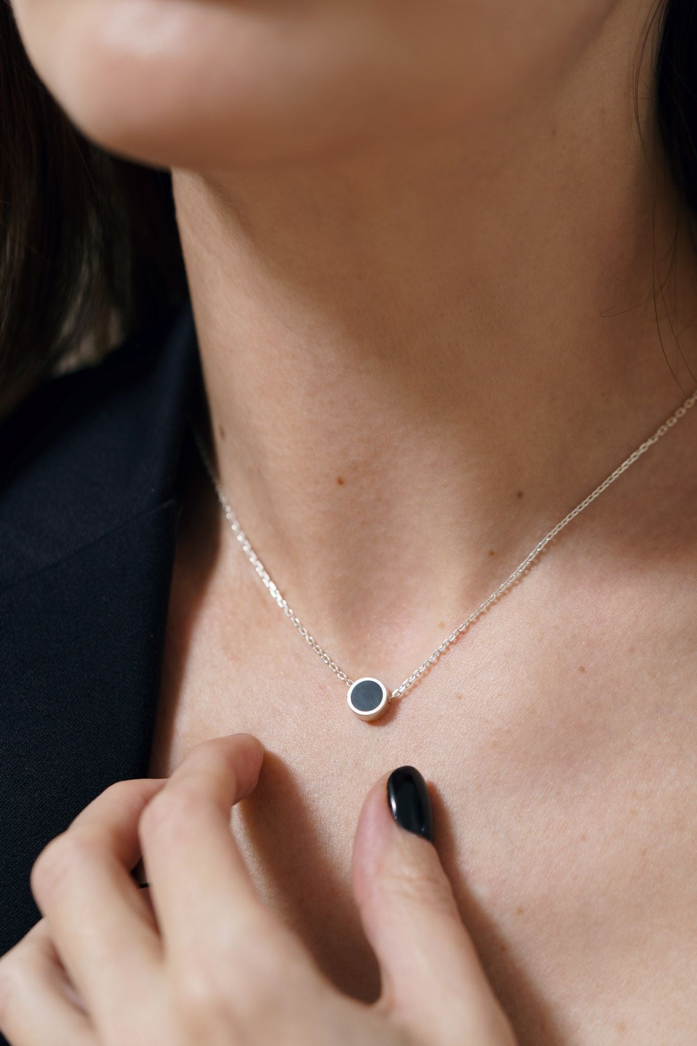 Necklace "Circle" (8 mm) with enamel
