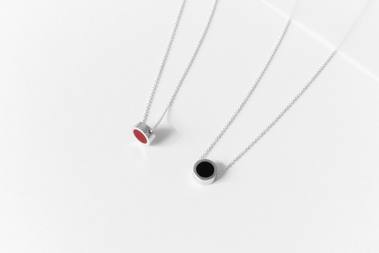 Necklace "Circle" (8 mm) with enamel