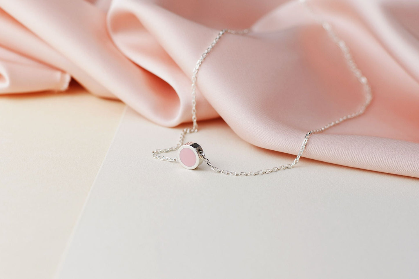 Necklace "Circle" (8 mm) with enamel (different colors to choose from)