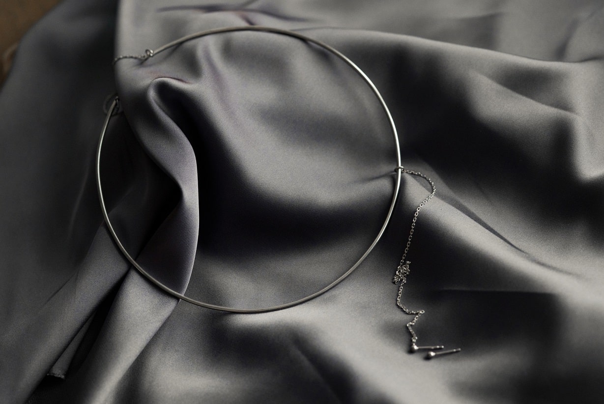 Necklace "Connection" with earring "Ball" (3 mm)