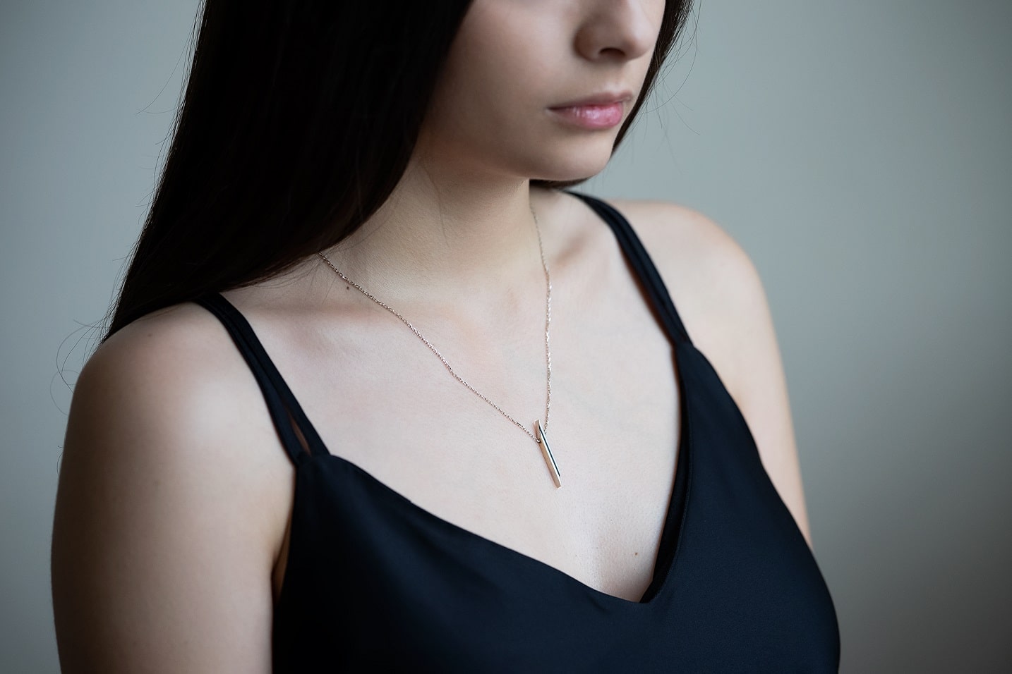 Necklace "Stripe" diagonal with enamel (different colors to choose from)