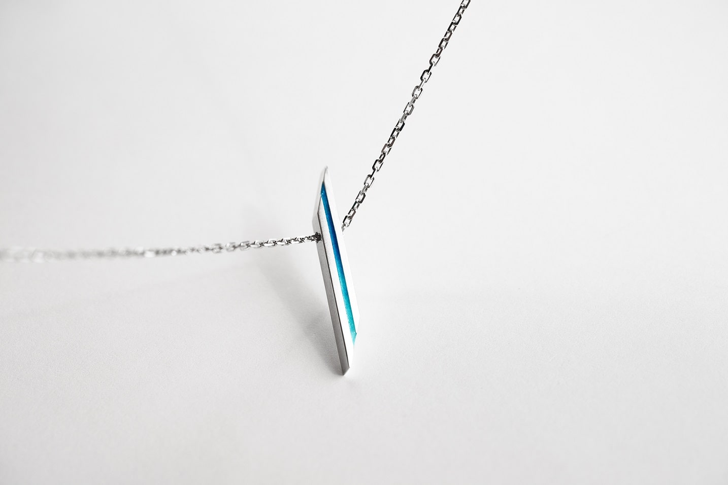 Necklace "Stripe" diagonal with enamel