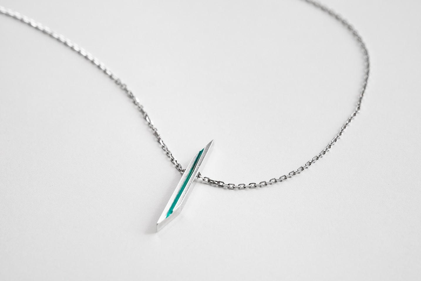 Necklace "Stripe" diagonal with enamel