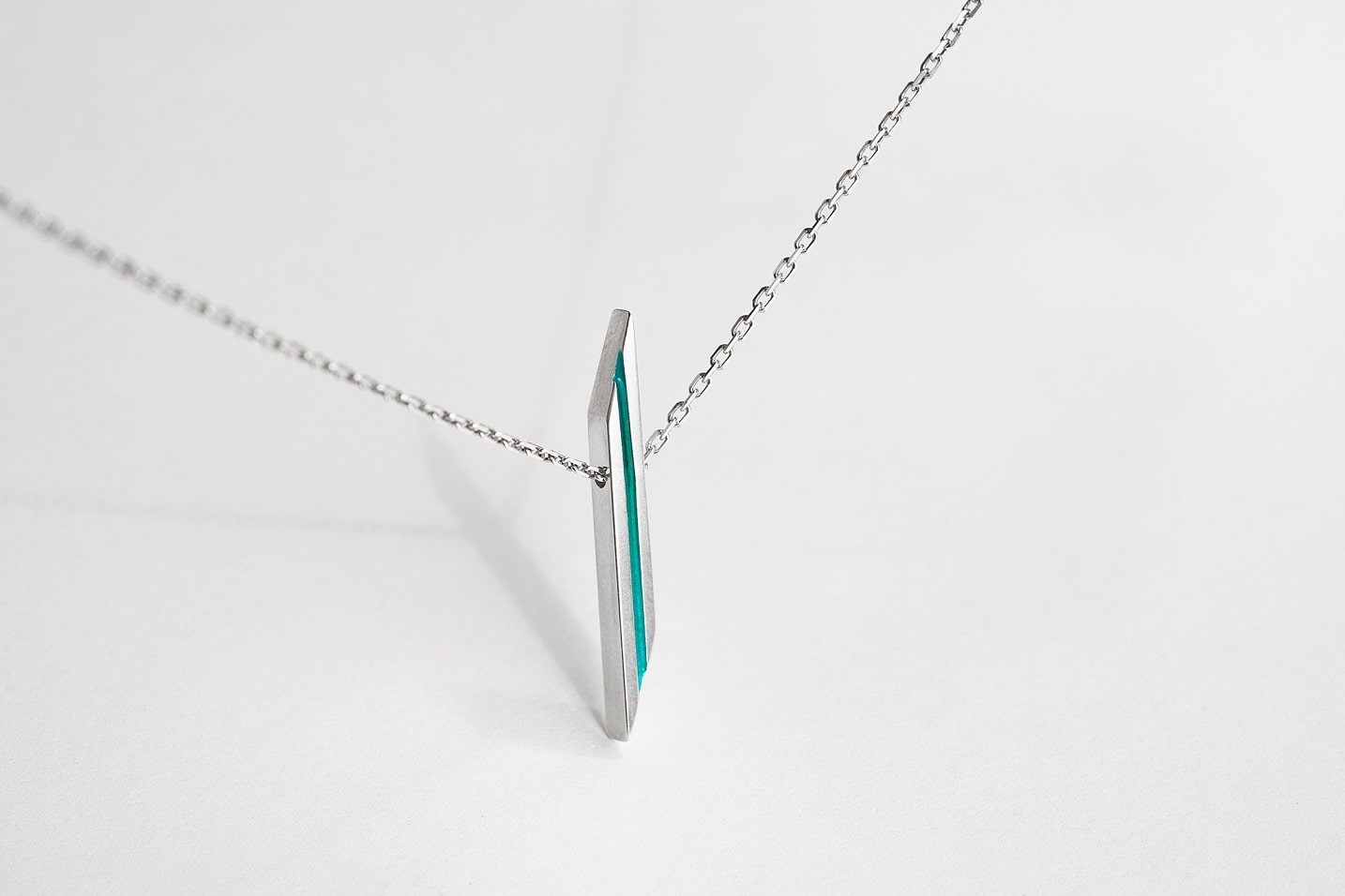 Necklace "Stripe" diagonal with enamel
