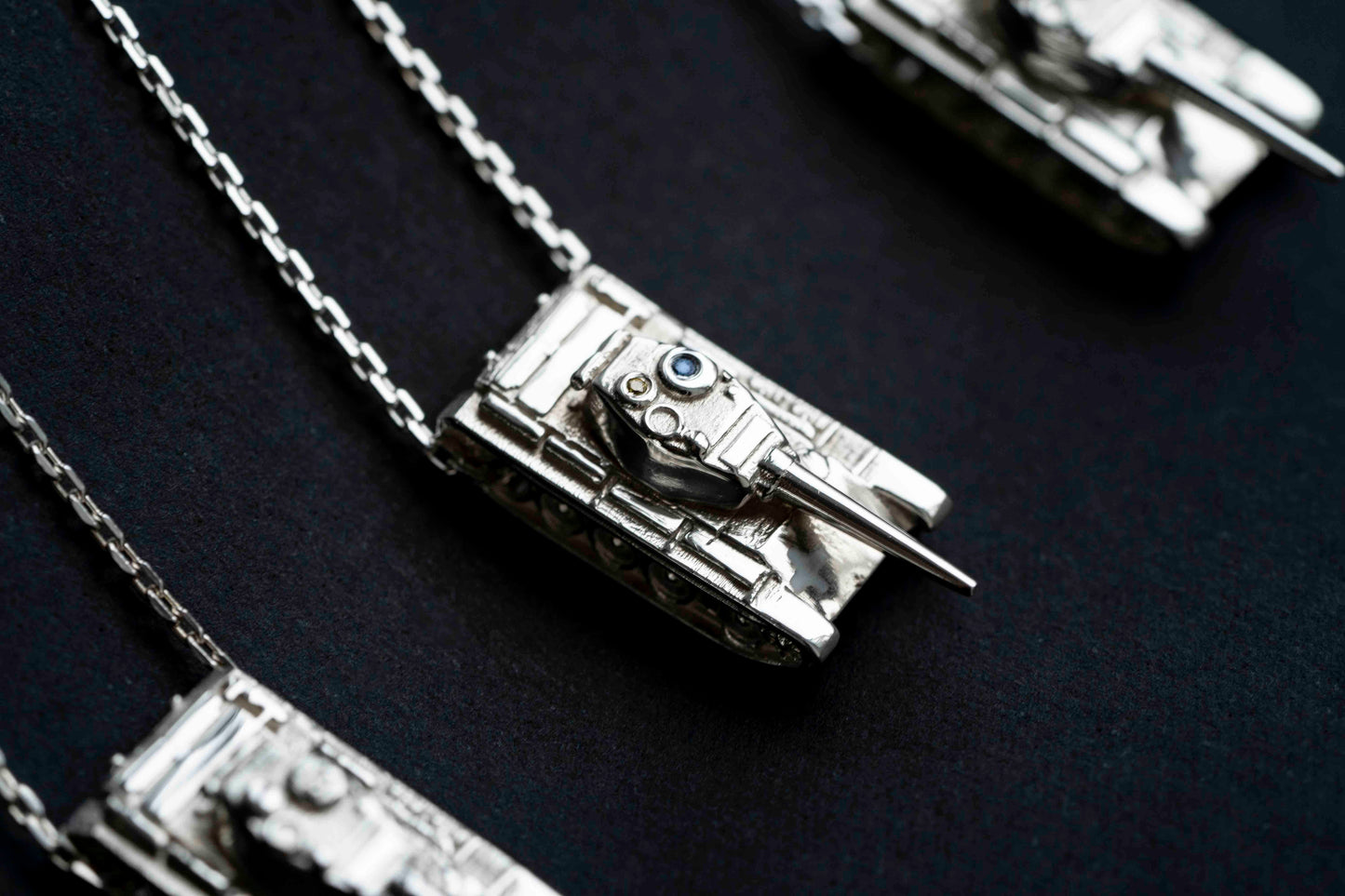 Necklace "Ukrainian tank" with stones