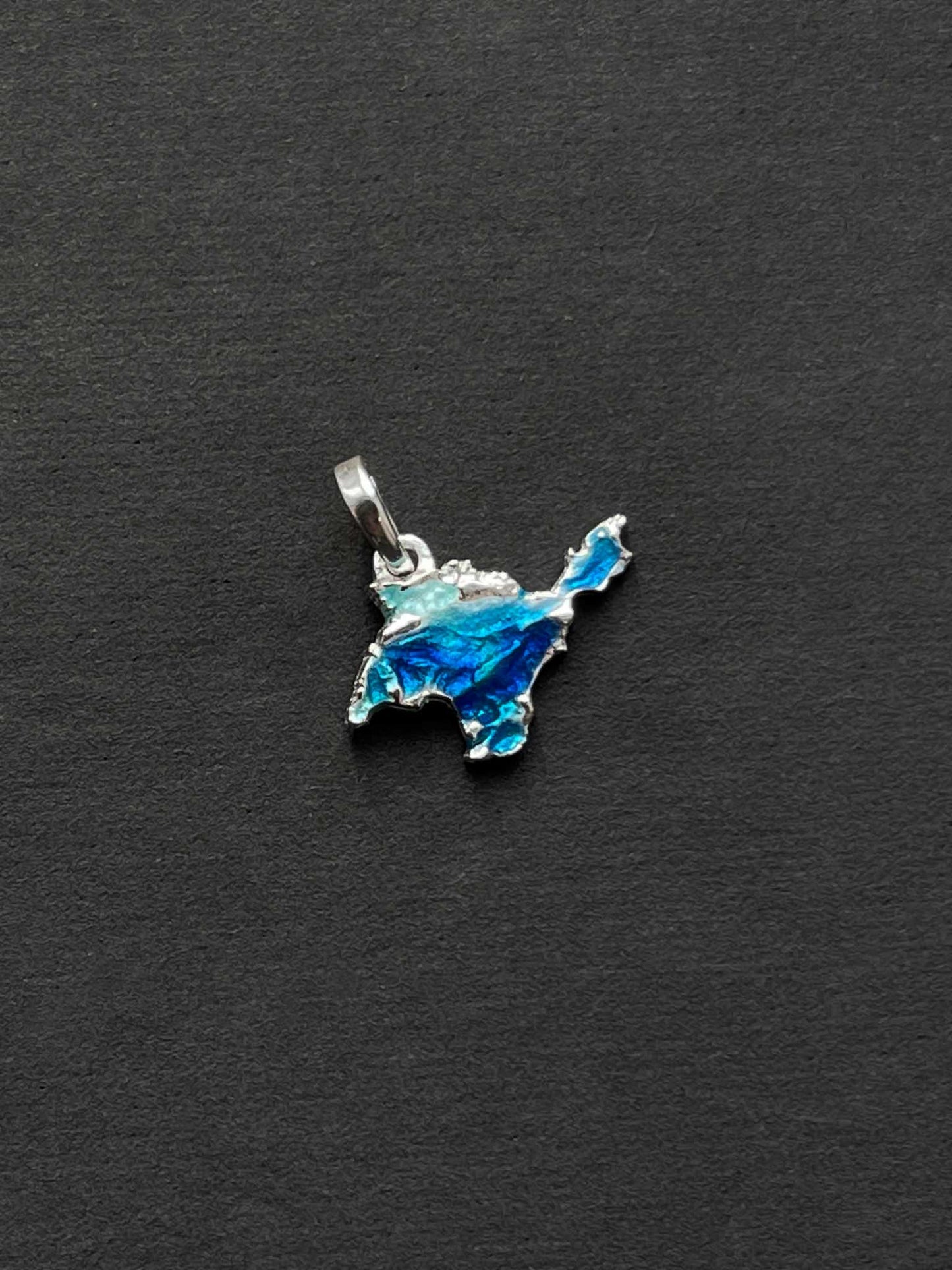 Pendant "Crimea" textured with blue enamel