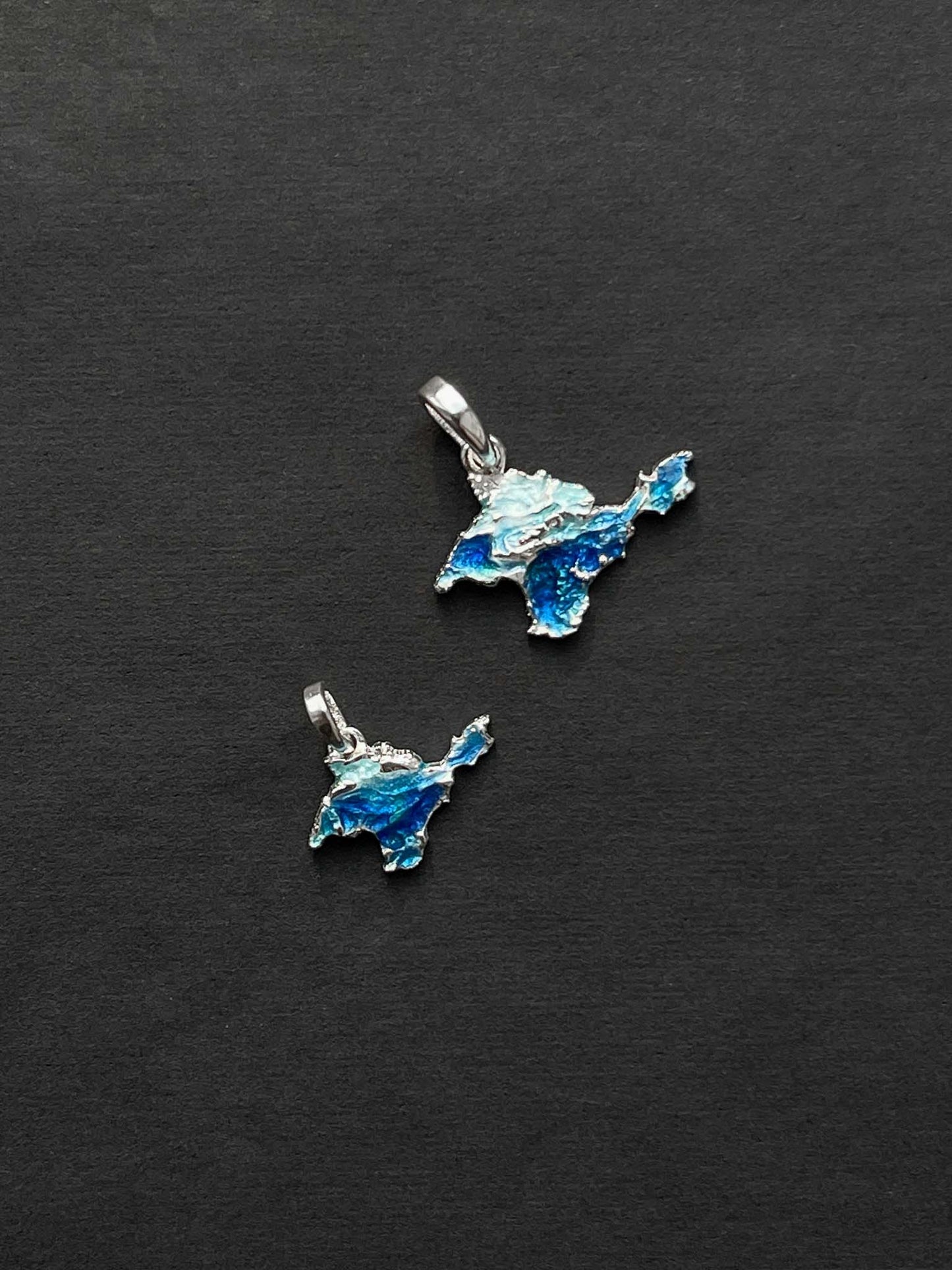 Pendant "Crimea" textured with blue enamel
