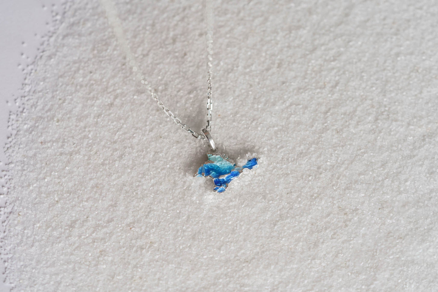 Pendant "Crimea" textured with blue enamel