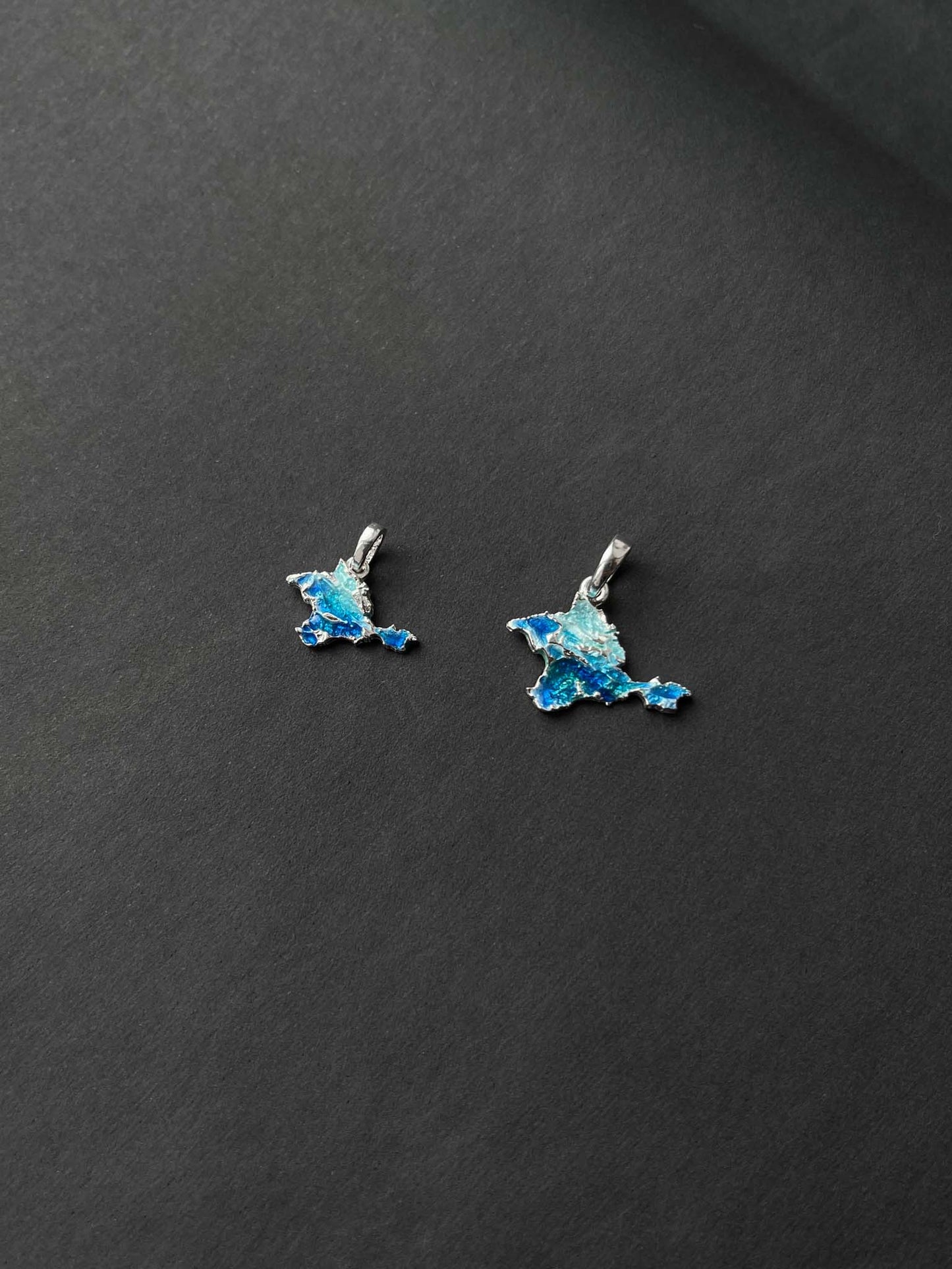 Pendant "Crimea" textured with blue enamel