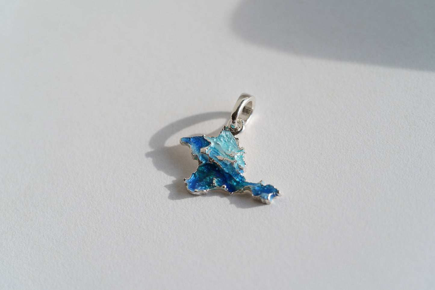 Pendant "Crimea" textured with blue enamel
