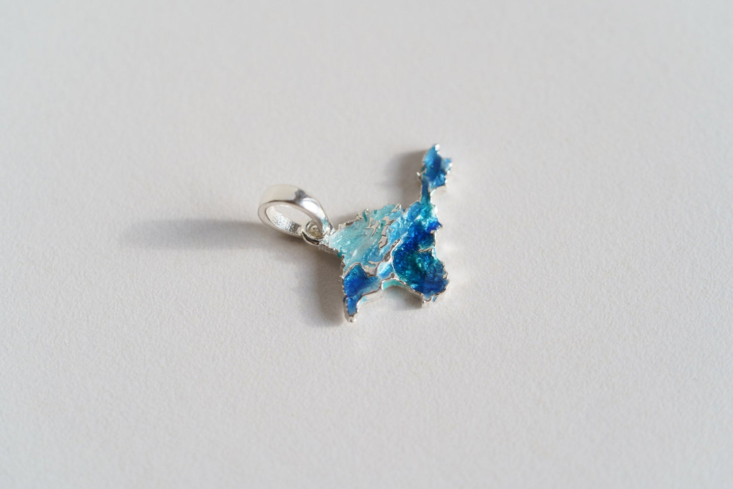 Pendant "Crimea" textured with blue enamel