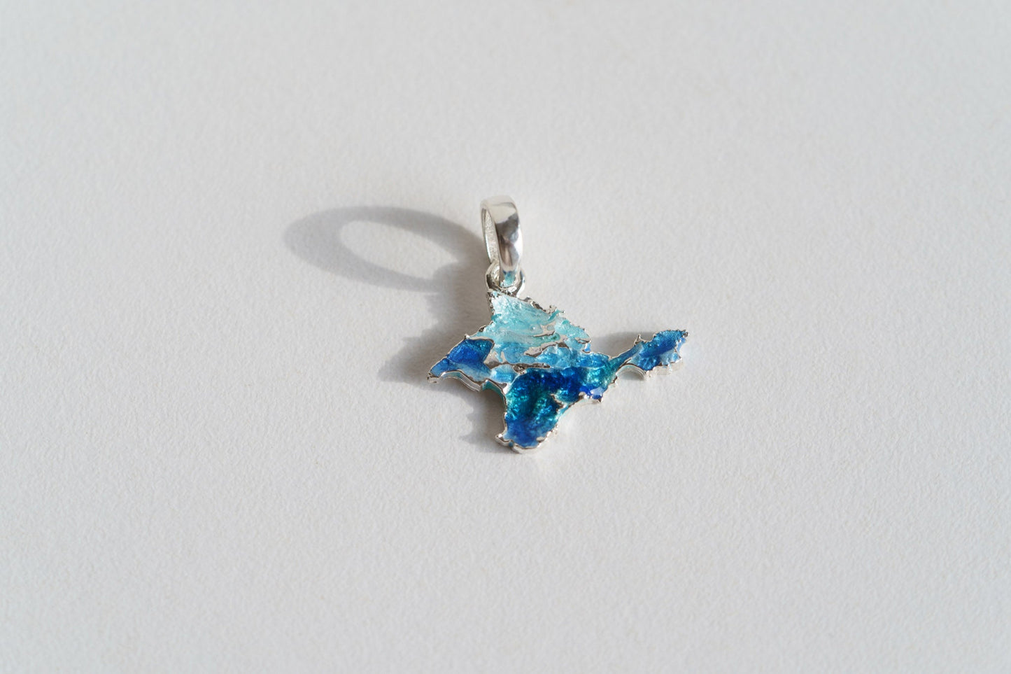 Pendant "Crimea" textured with blue enamel