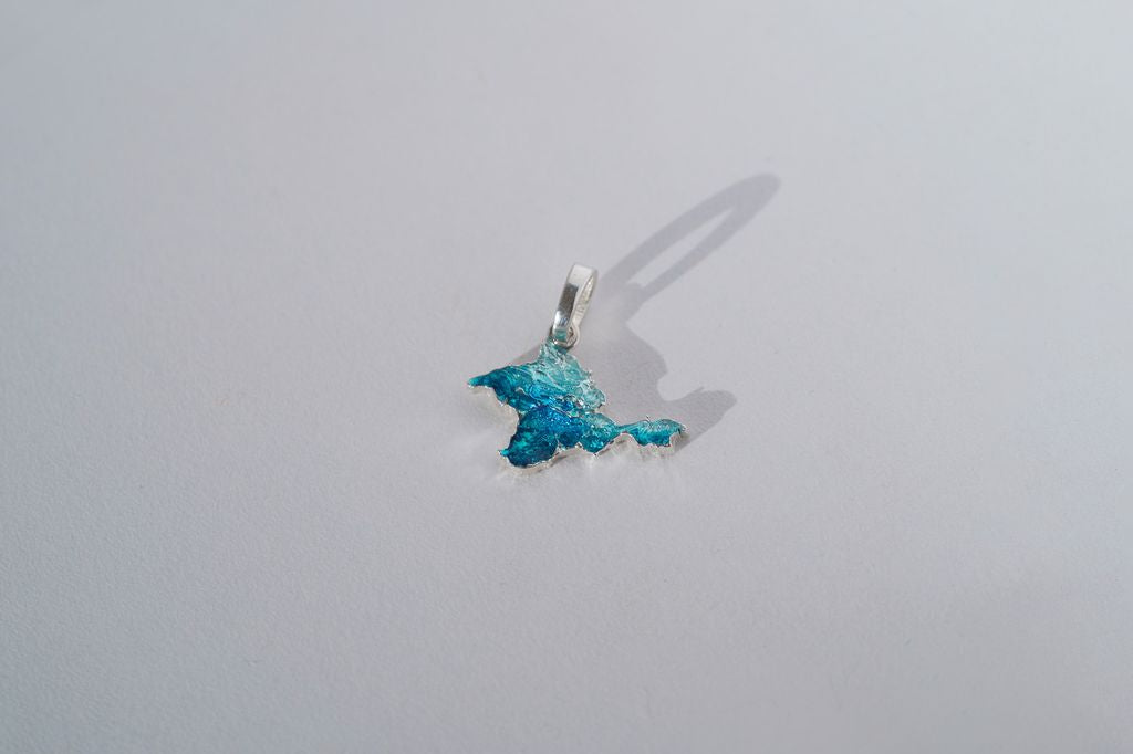 Pendant "Crimea" textured with blue enamel