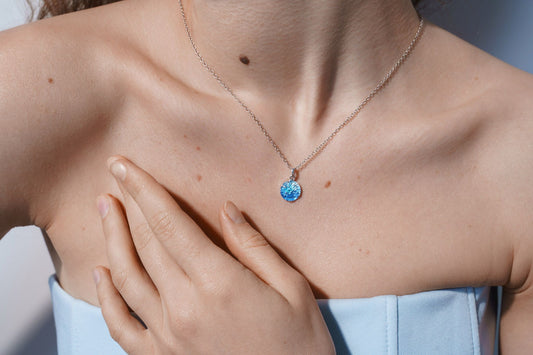 Pendant-disc "Wave" (10 mm) blue