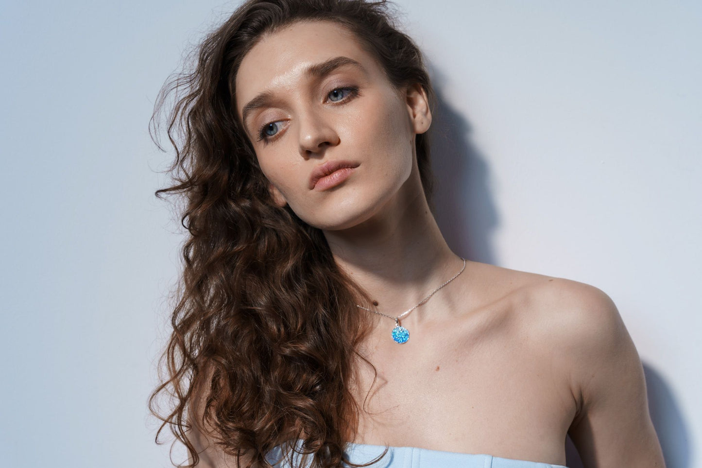 Pendant-disc "Wave" (15 mm) blue