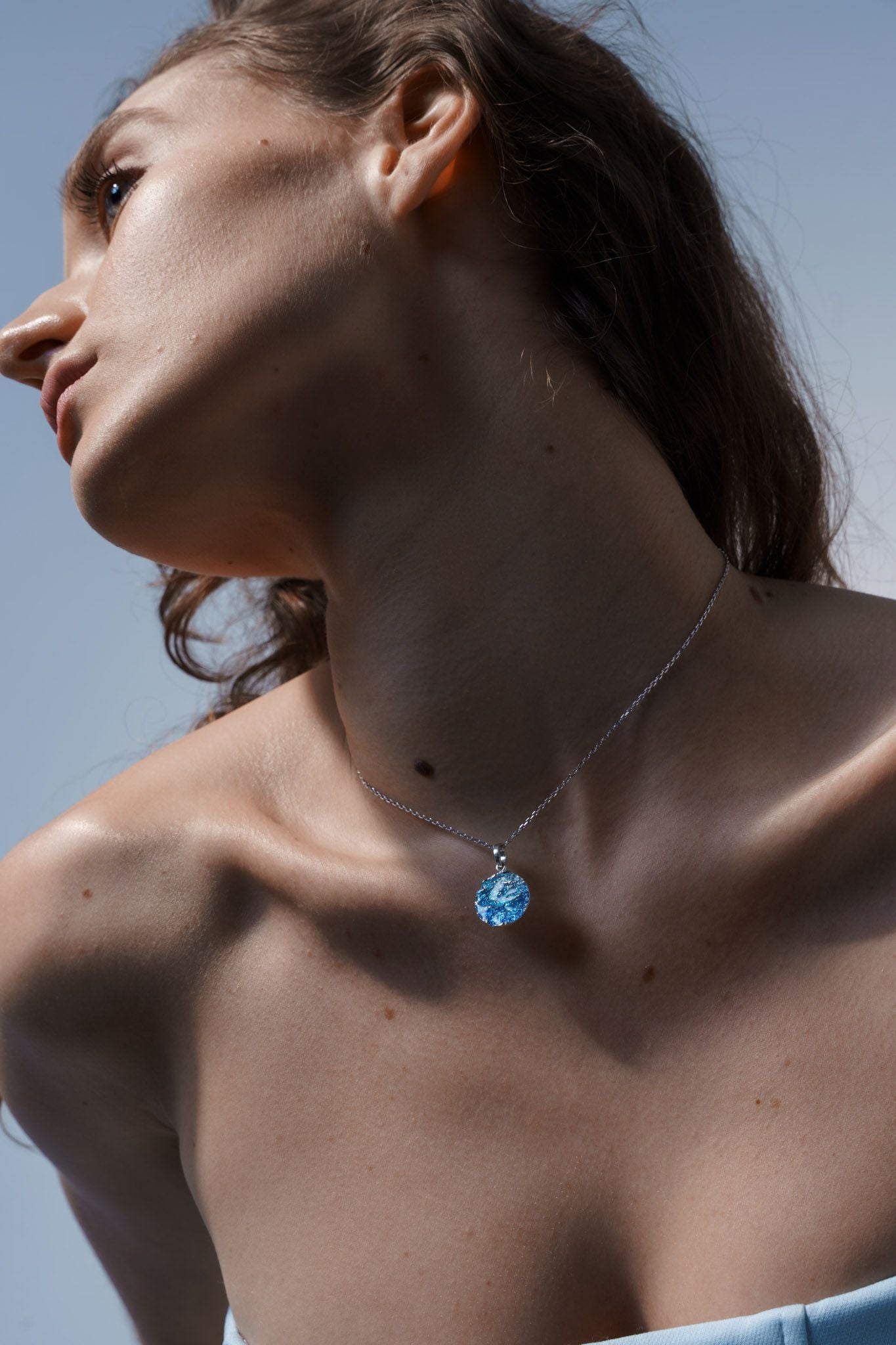 Pendant-disc "Wave" (15 mm) blue