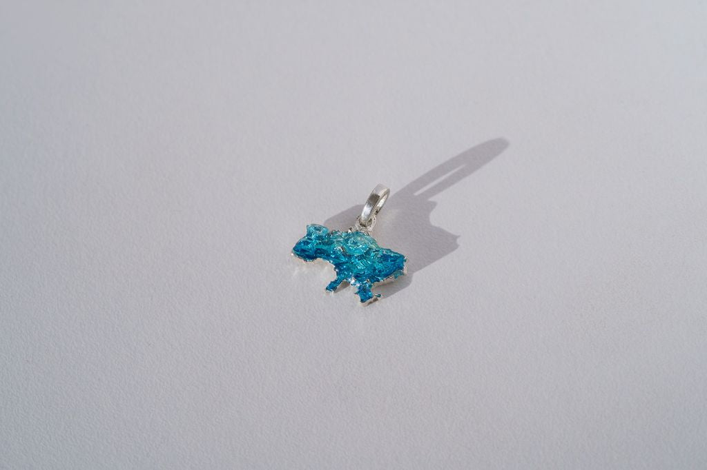Pendant "United" textured with blue enamel