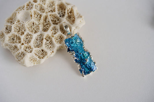 Pendant "Wave" (10x20 mm) blue
